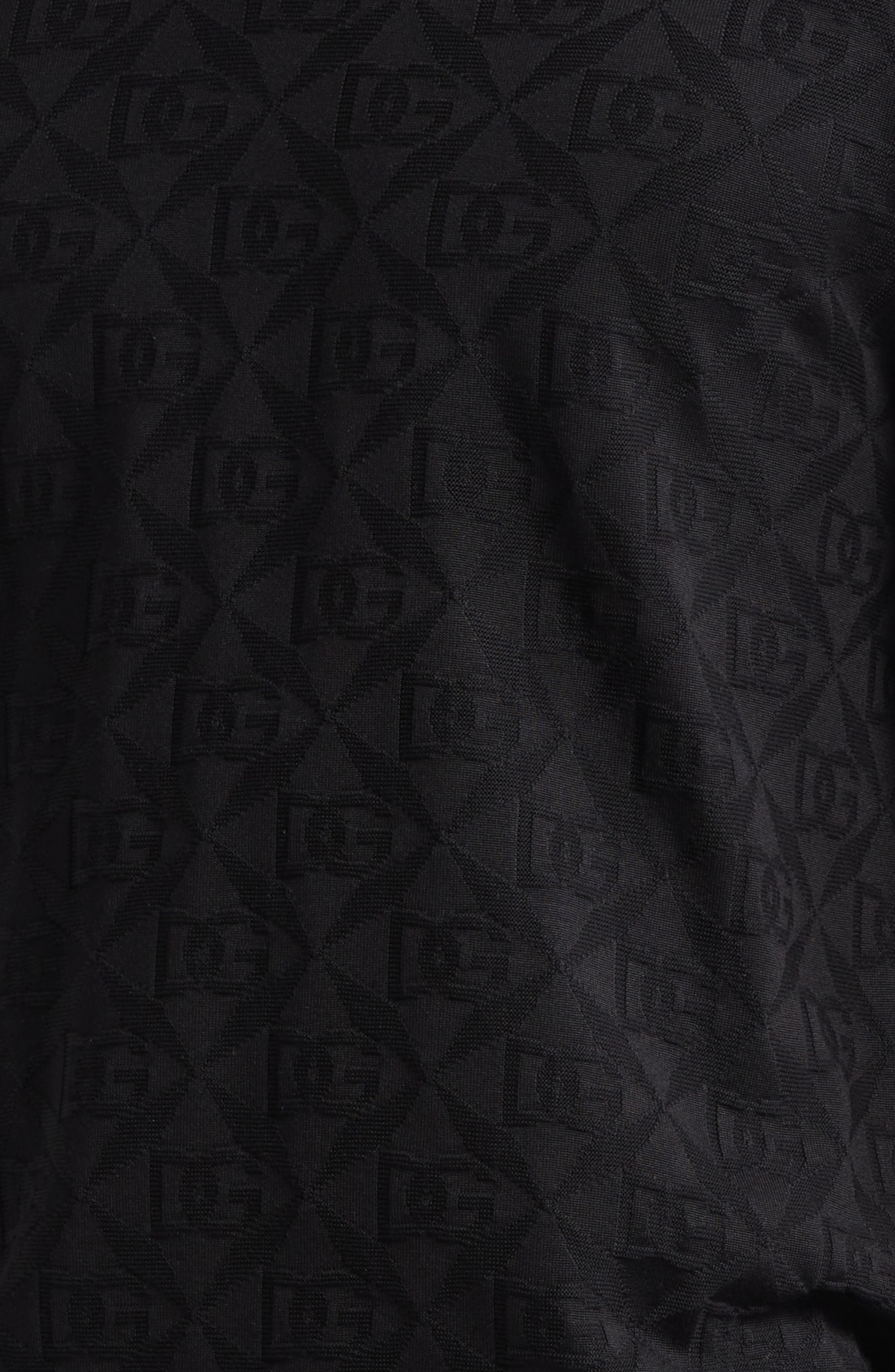 Dolce&Gabbana Logo Jacquard Silk Crewneck Sweater in Nero at Nordstrom - 6