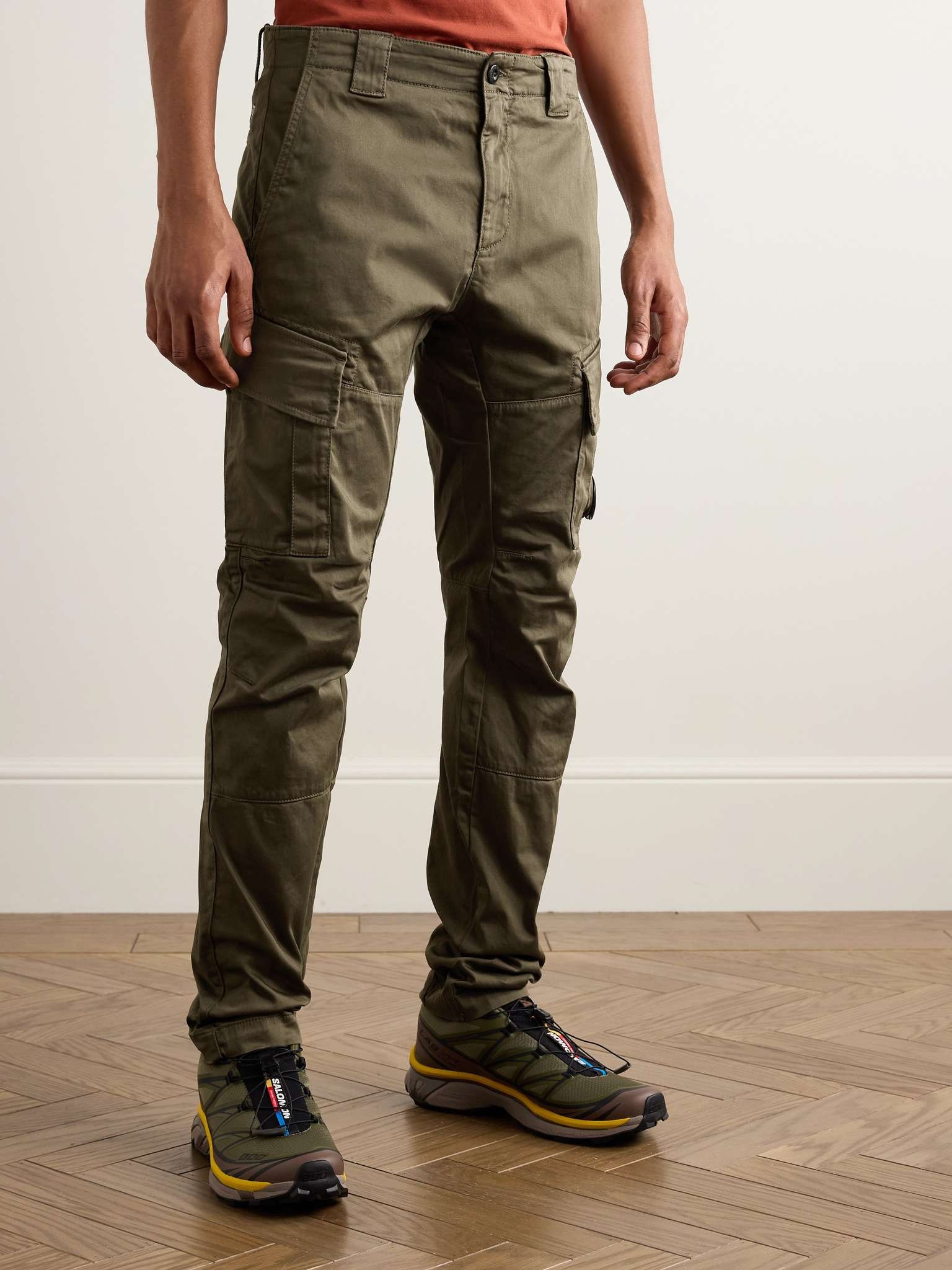 Slim-Fit Tapered Logo-Appliquéd Stretch-Cotton Sateen Cargo Trousers - 3