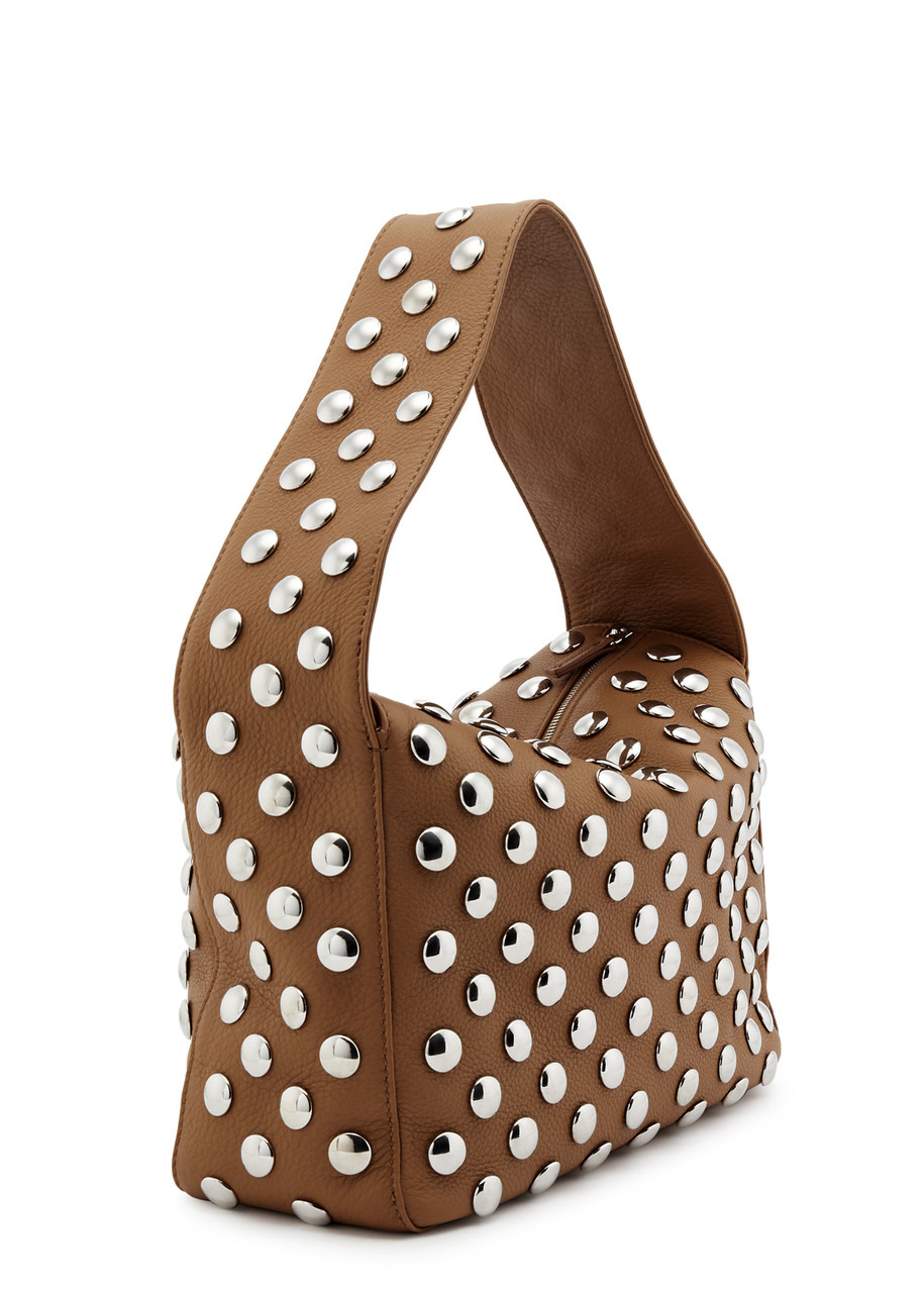 Elena studded leather shoulder bag - 2