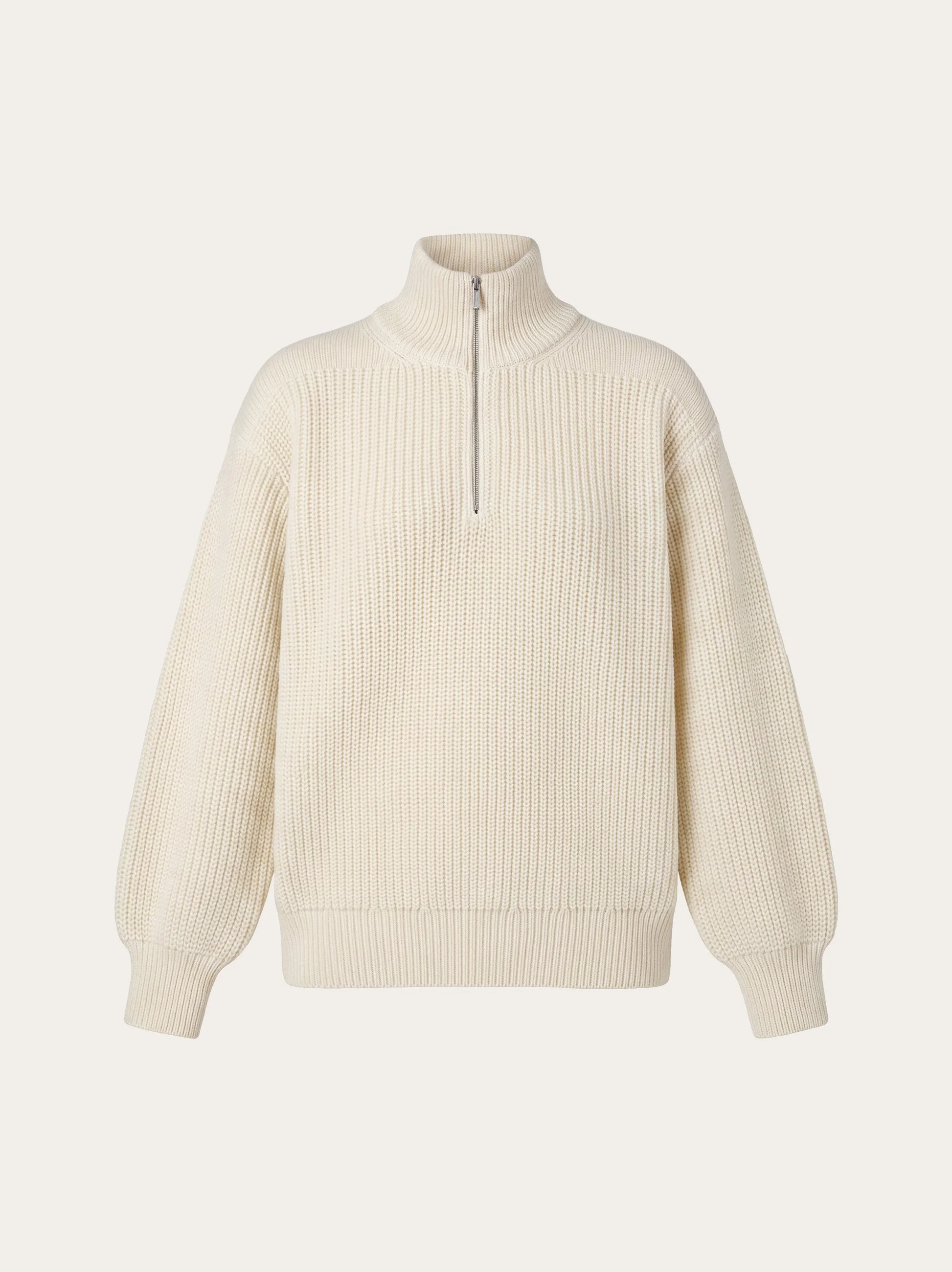 Quarter zip knitted sweater - 1