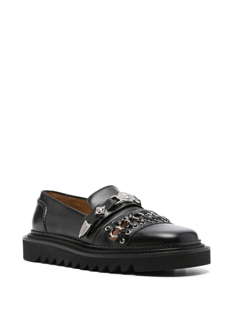 TOGA VIRILIS stud-embellished leather loafers outlook