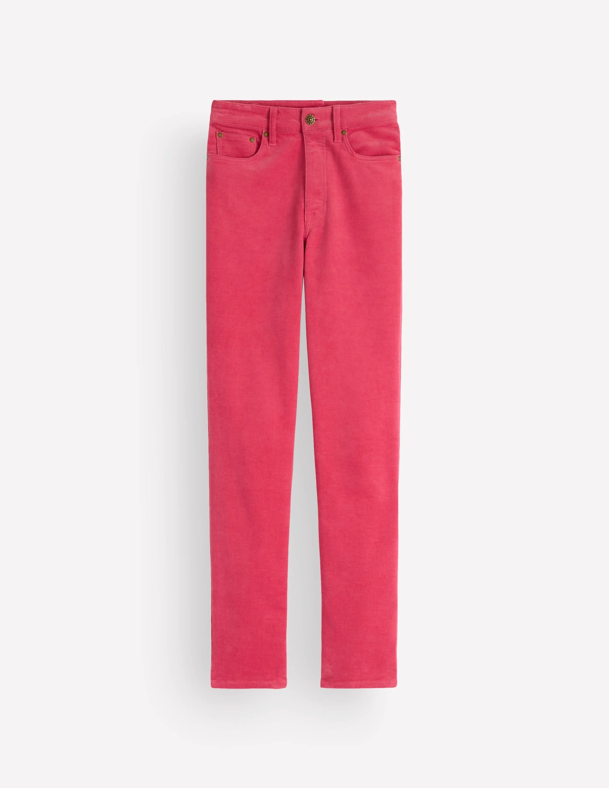 High Rise Cord Slim Jeans-Holly Berry - 1