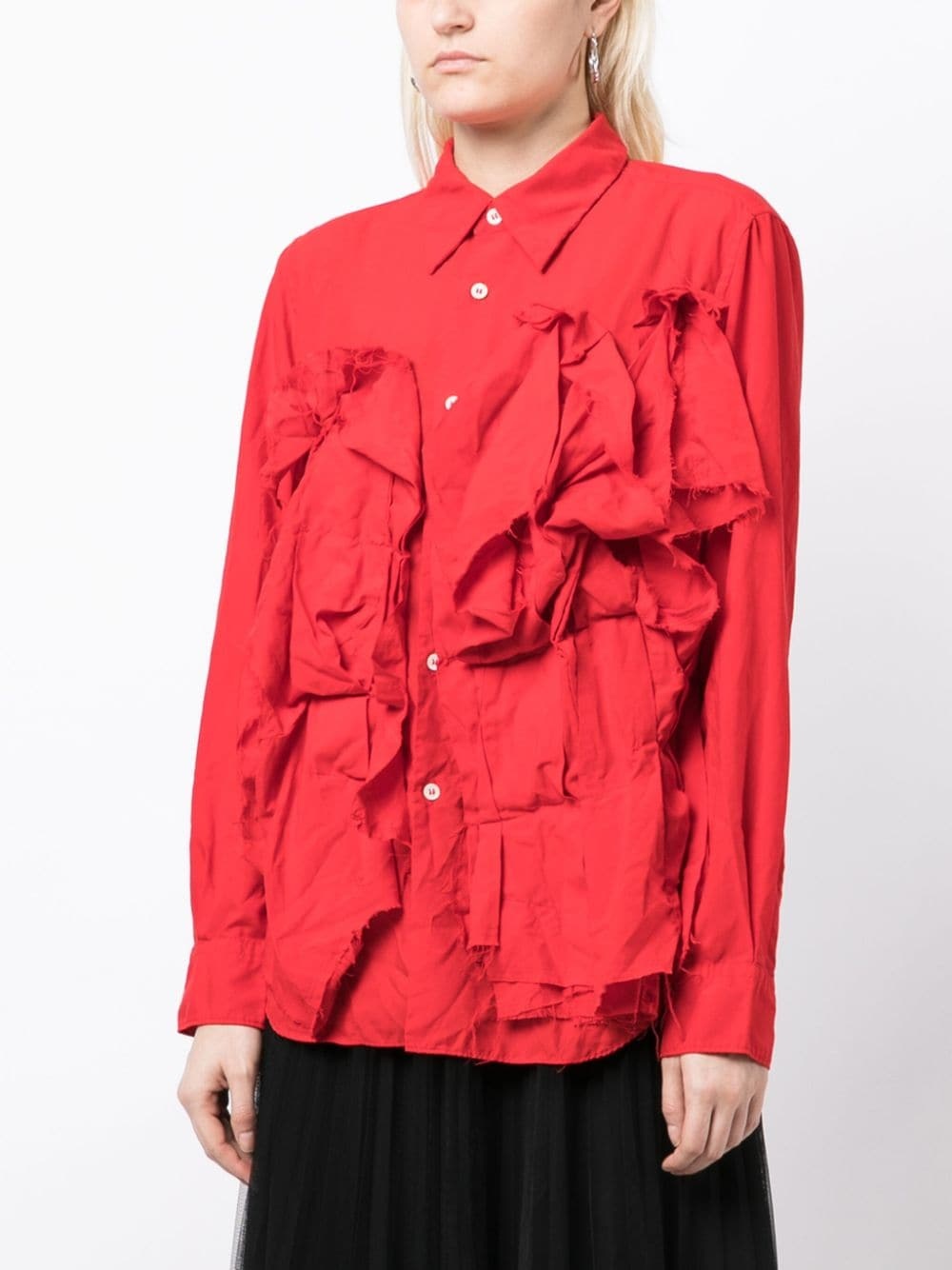 appliqué-detail long-sleeve shirt - 3