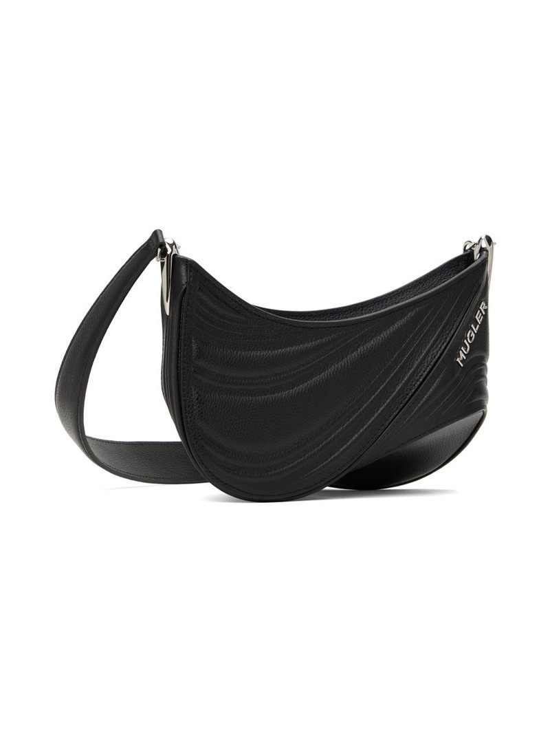 MUGLER Black Small Embossed Spiral Curve 01 Bag outlook