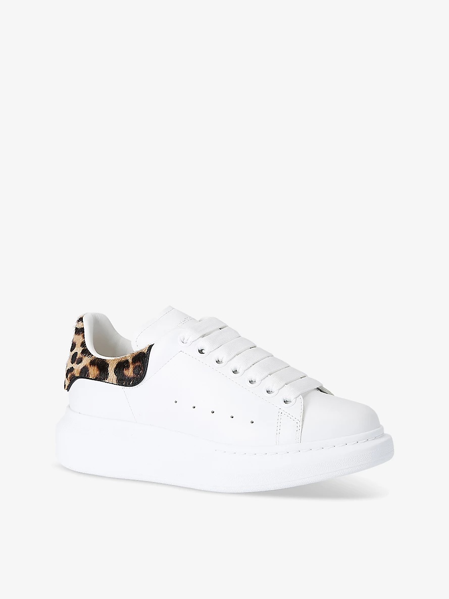 Women's Oversized leather low-top trainers - 3