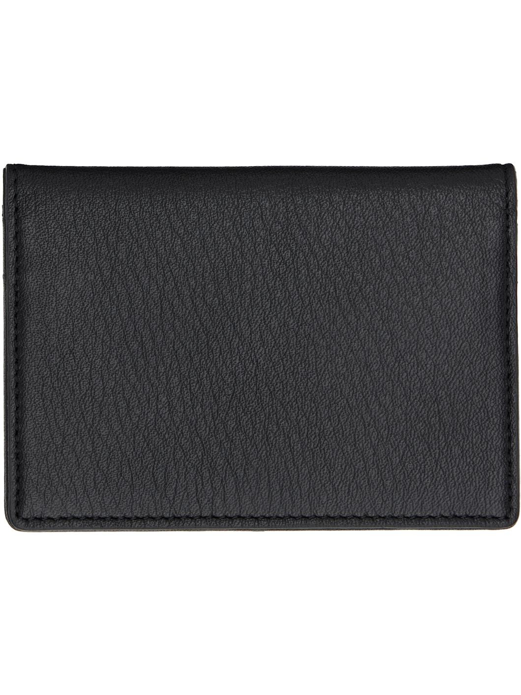 Black Leather Bifold Card Holder - 2