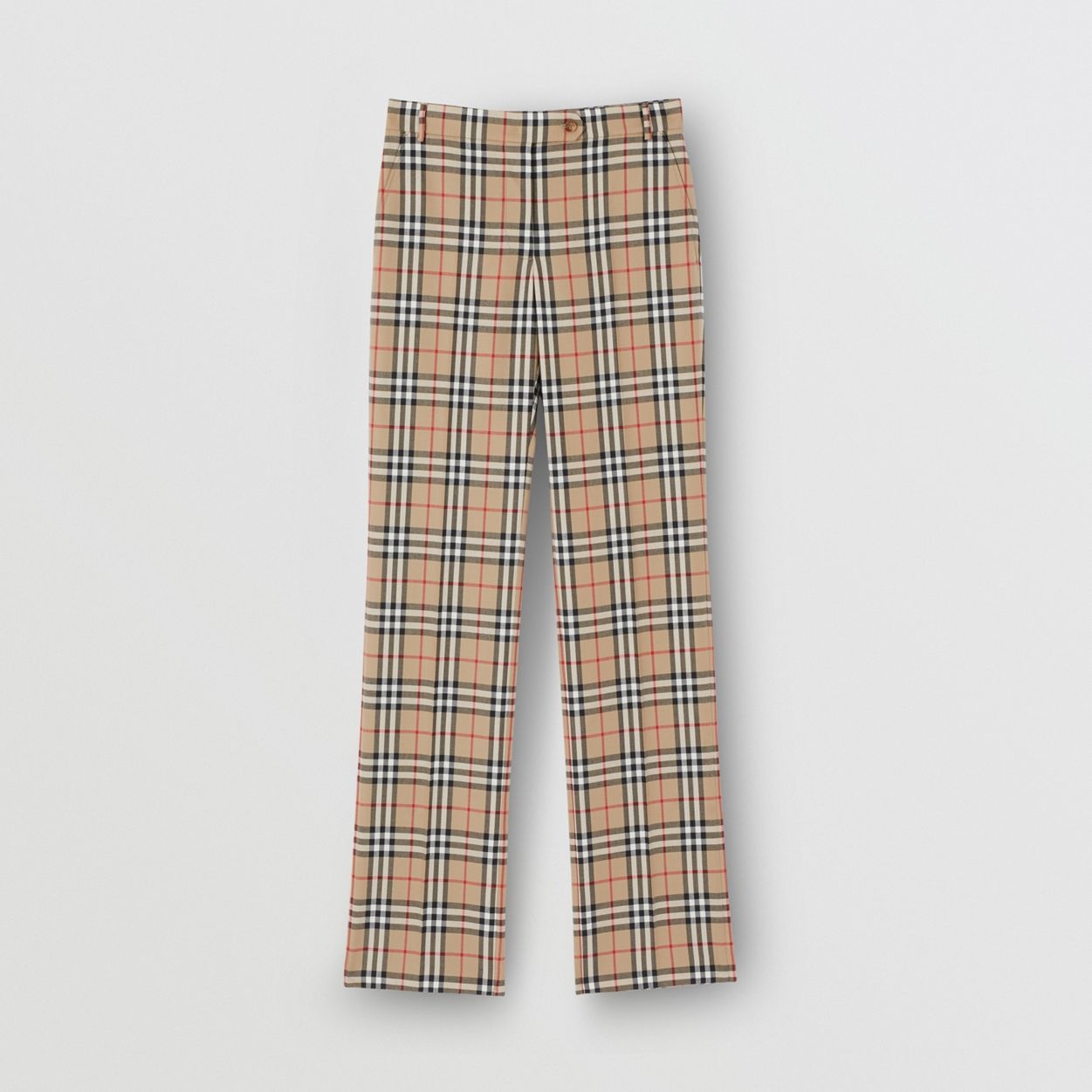 Vintage Check Wool Tailored Trousers - 1