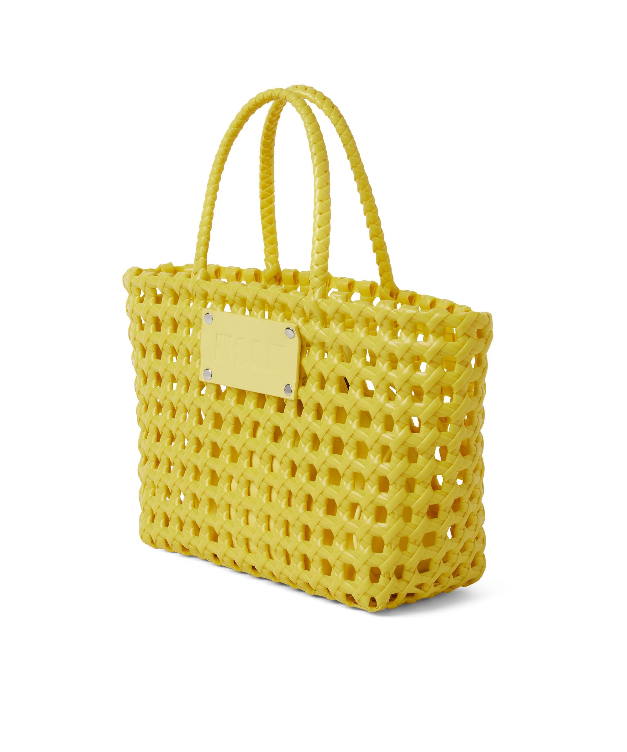 Faux leather basket net mini bag with accompanying mini pouch - 3