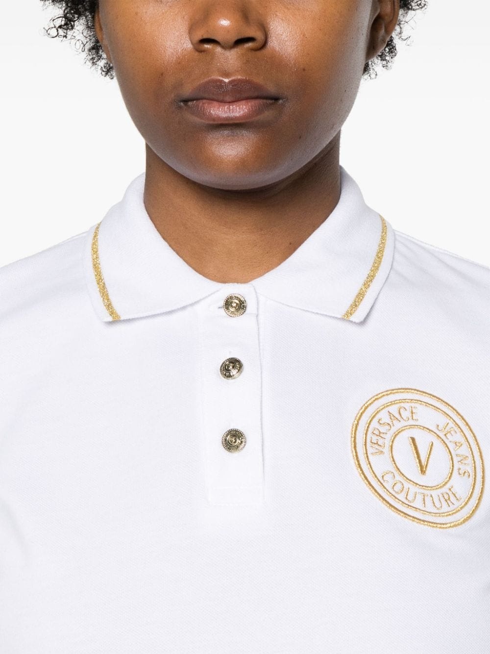 embroidered-logo polo top - 5