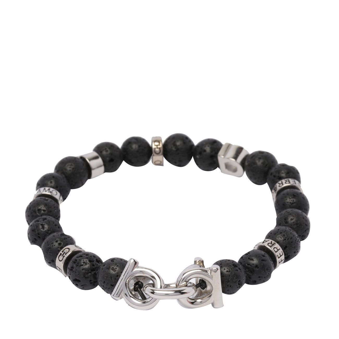 Ferragamo Men Gancini Logo Beaded Bracelet - 2