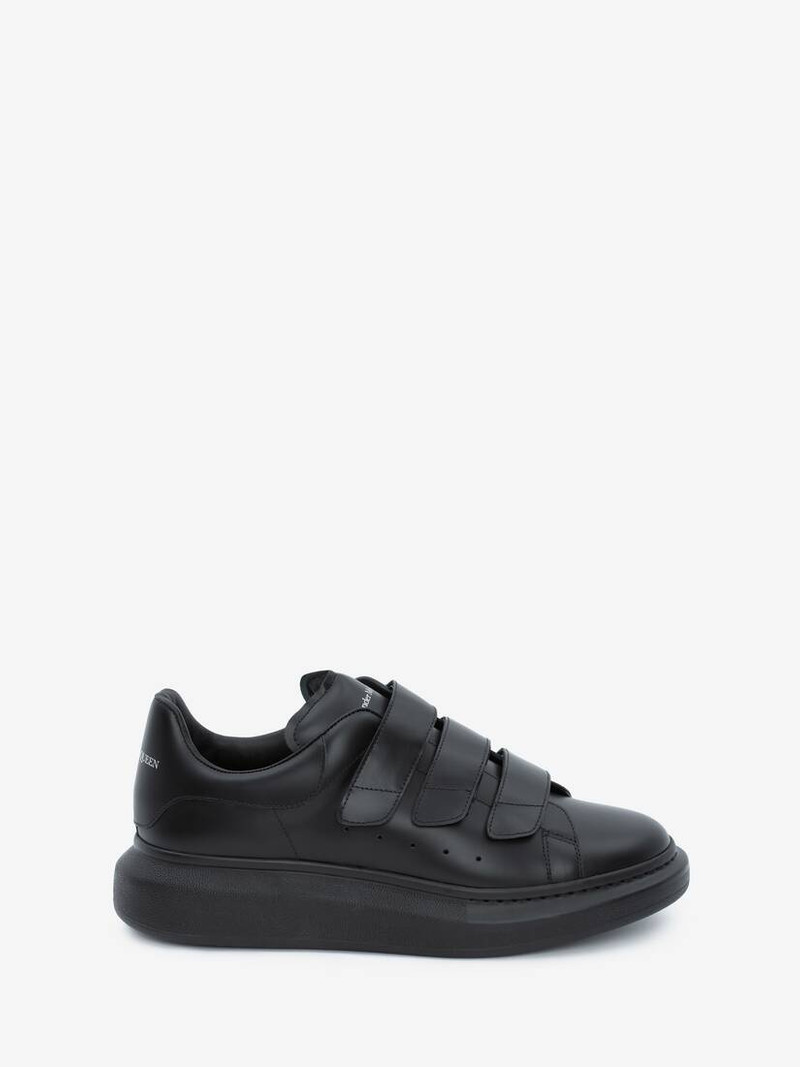 Oversized Triple Strap Sneaker in Black - 1