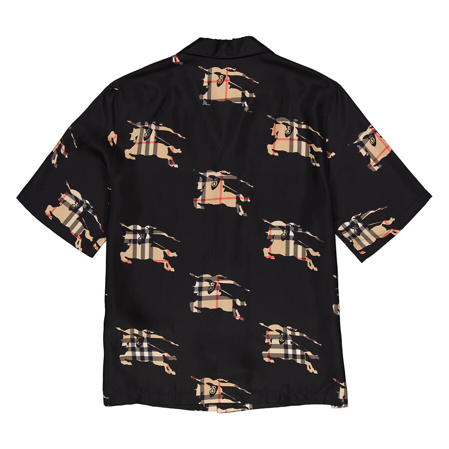 Burberry Equestrian Knight-Print Silk Shirt - 2