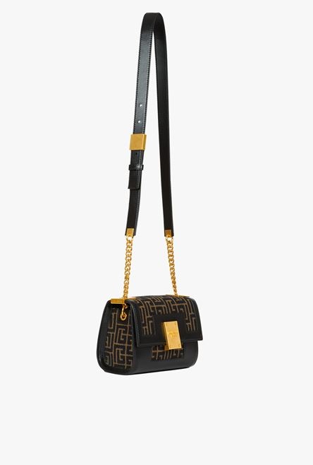Small-sized bicolor khaki and black jacquard 1945 bag - 6
