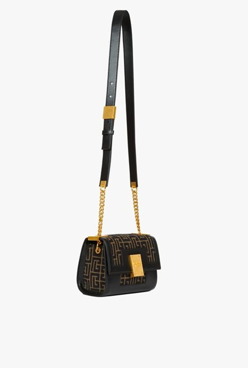 Small-sized bicolor khaki and black jacquard 1945 bag 6