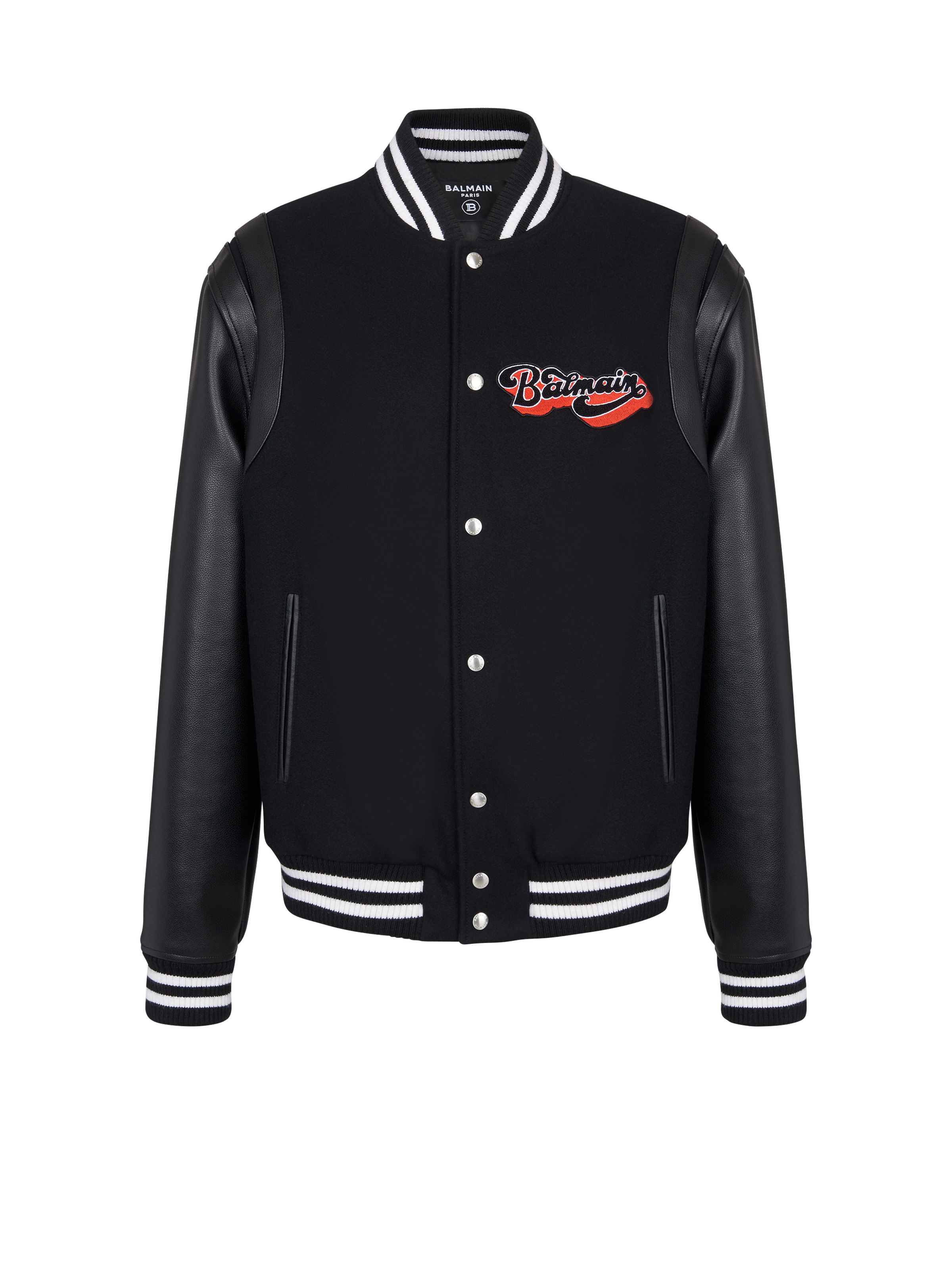 Balmain leather and wool jacket - 1