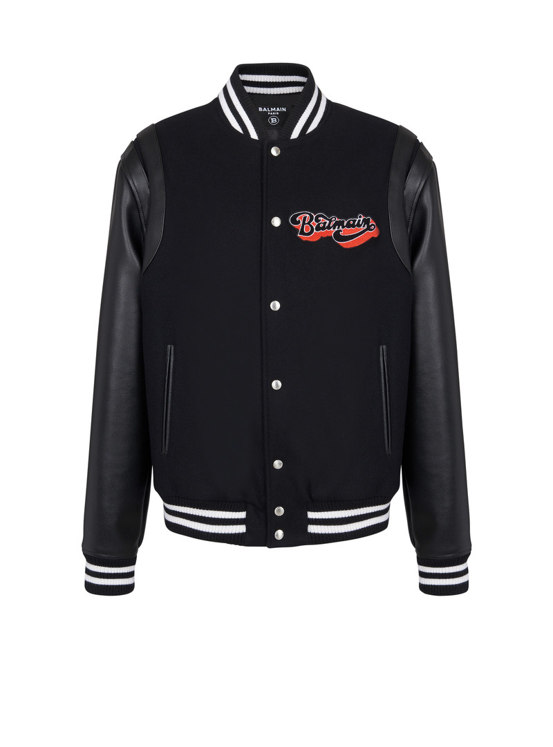 Balmain leather and wool jacket 1