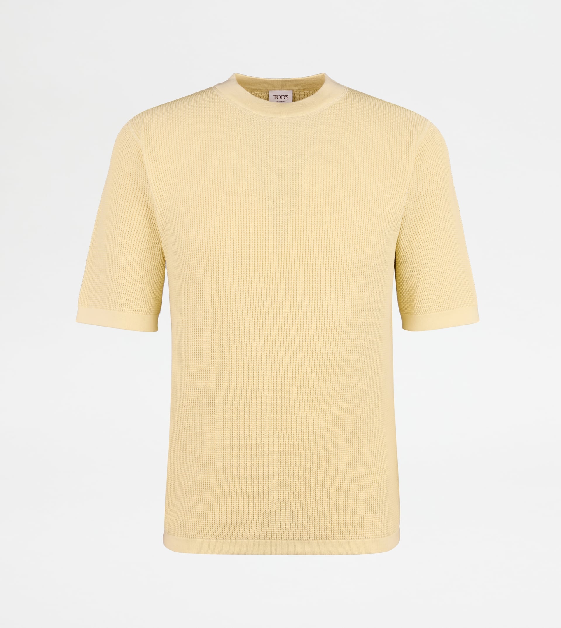 T-SHIRT IN COTTON KNIT - YELLOW - 1