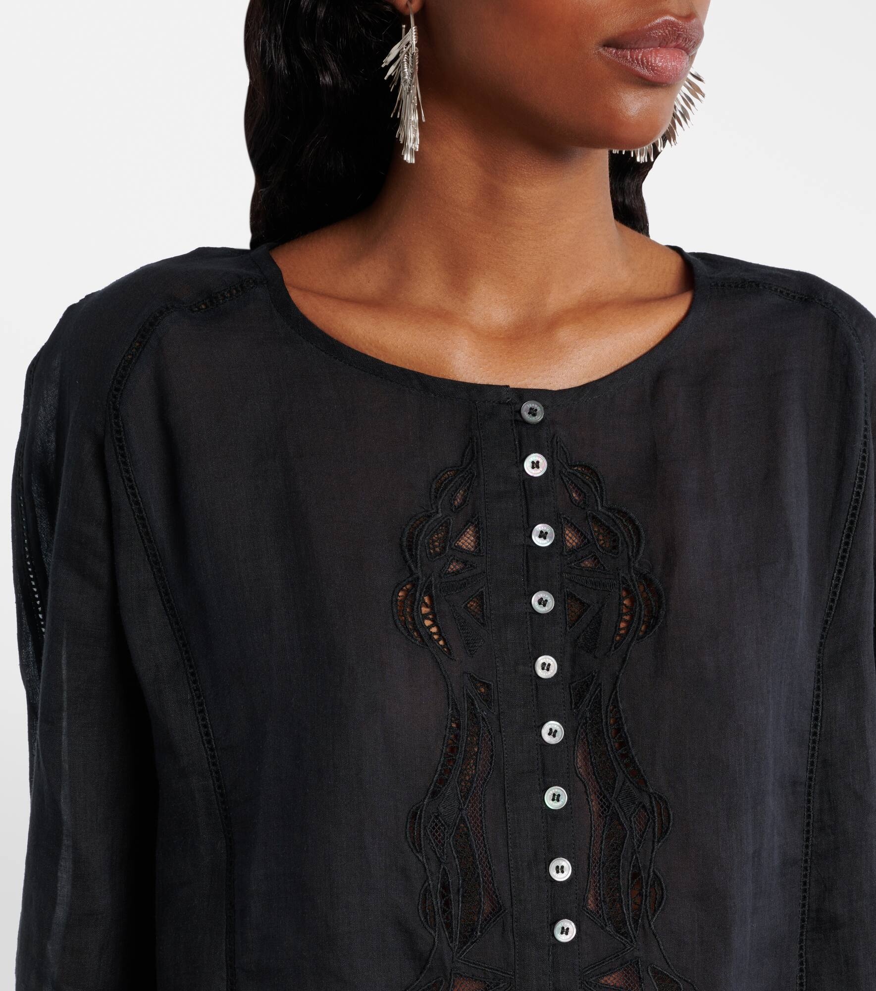 Luciele embroidered ramie blouse - 4