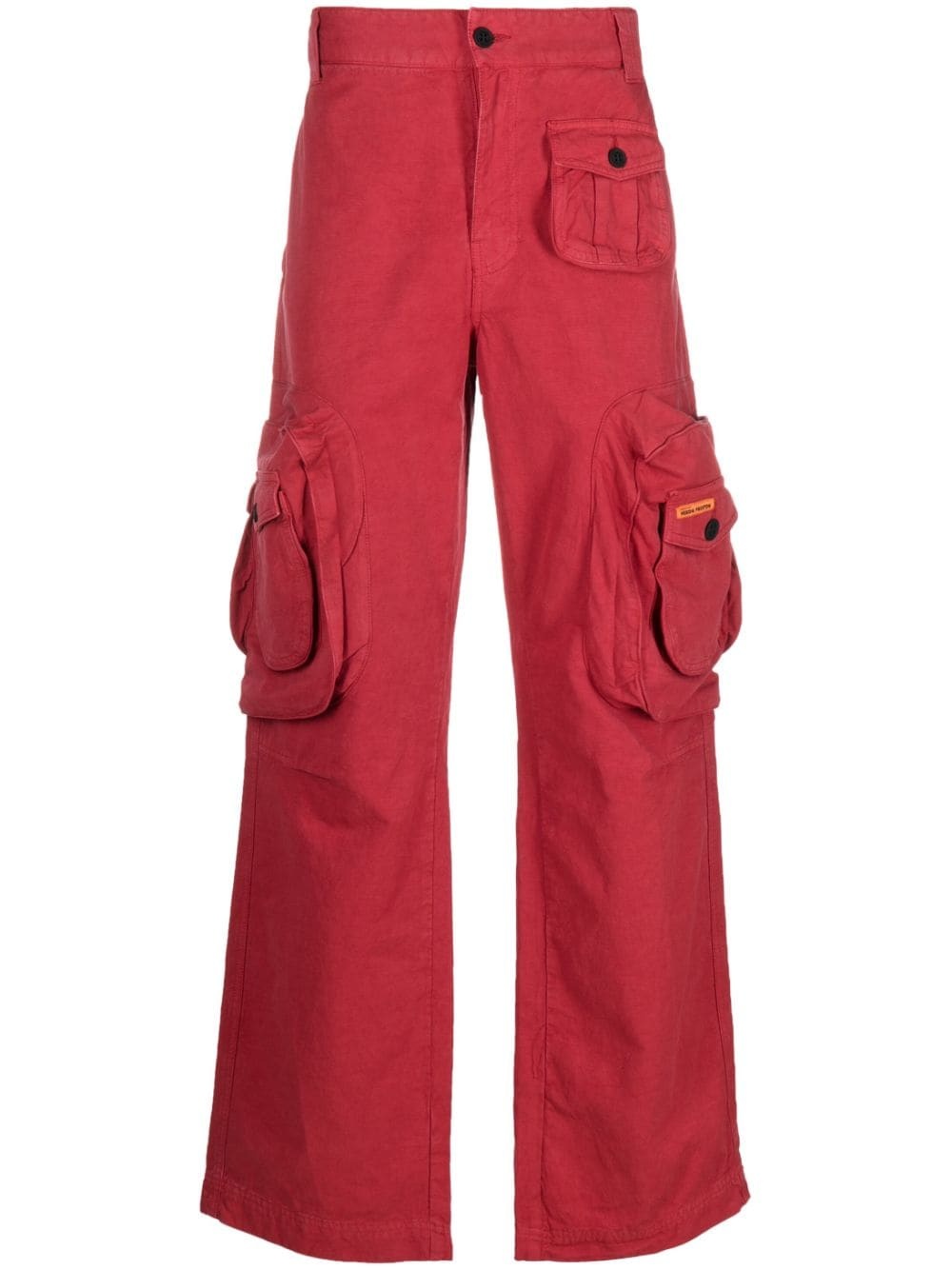 logo-patch cargo trousers - 1