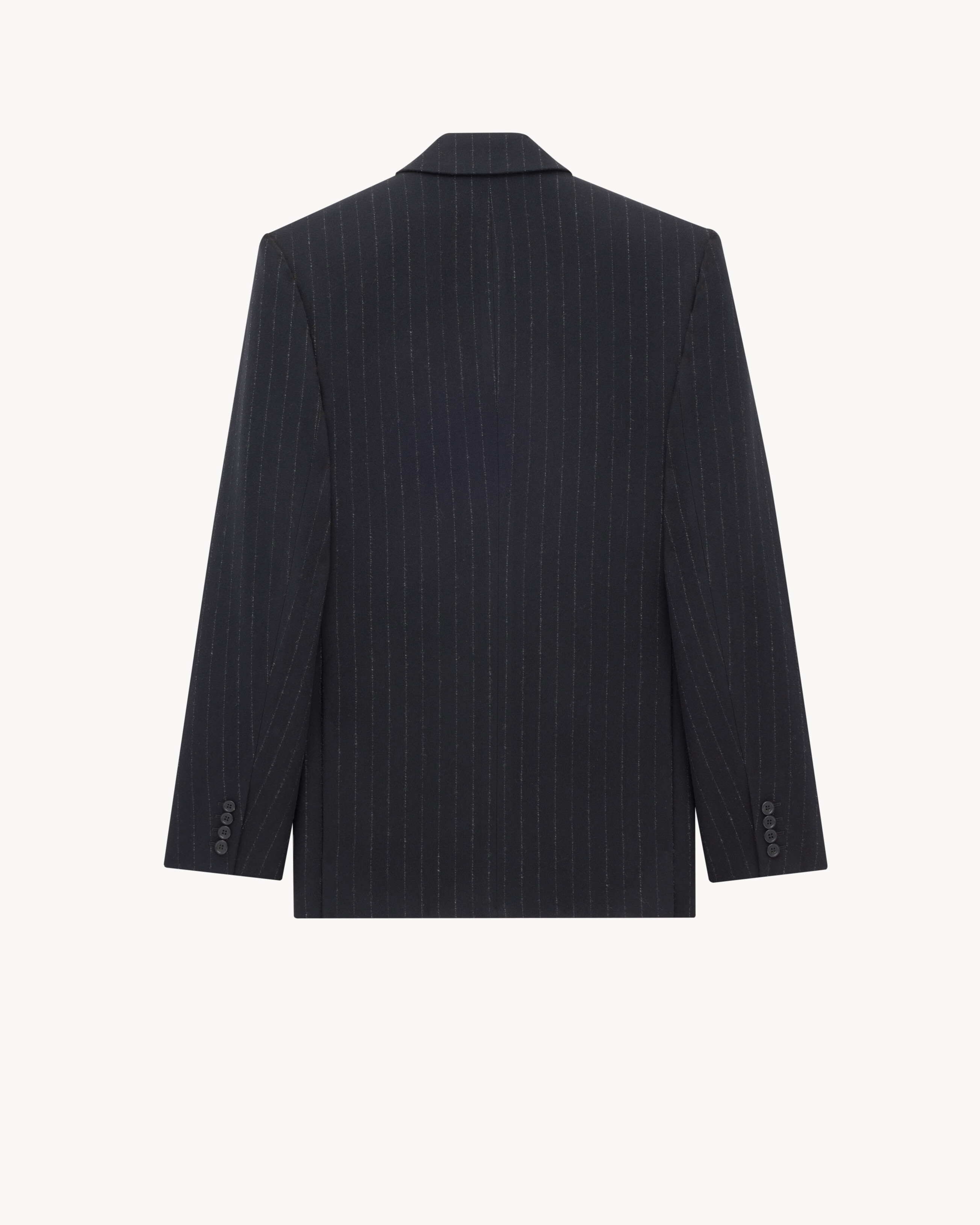 PINSTRIPE JACKET IN BRUSHED WOOL AND CASHMERE FLANNEL - 3