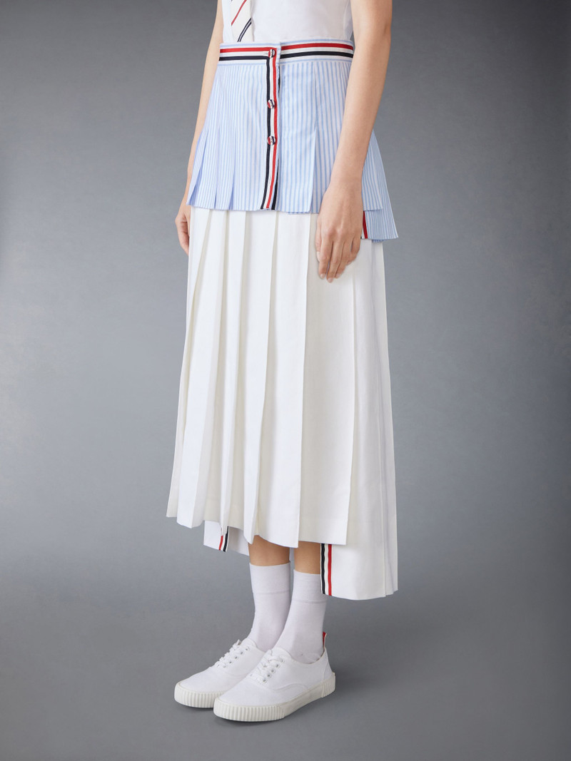 Thom Browne MADRAS COTTON MINI PLEATED WRAP SKIRT outlook