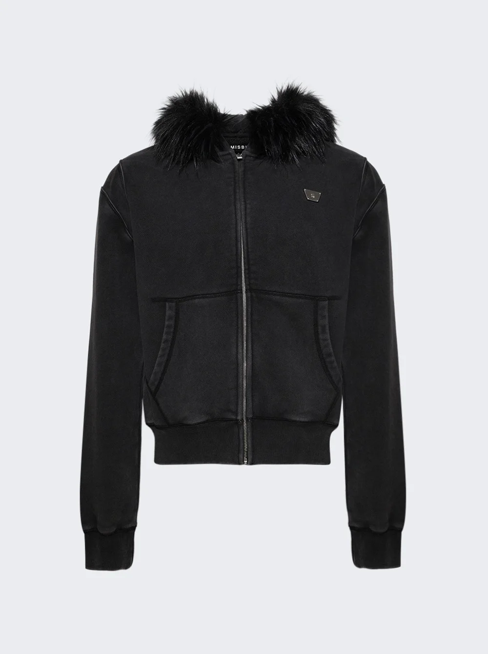 Teddy Fur Hoodie Black - 1