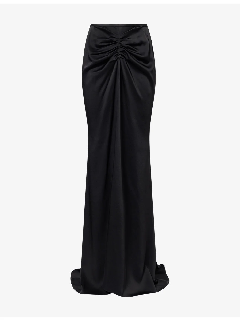 Isabella Gathered-Detail Crepe-Back Satin Maxi Skirt - 1