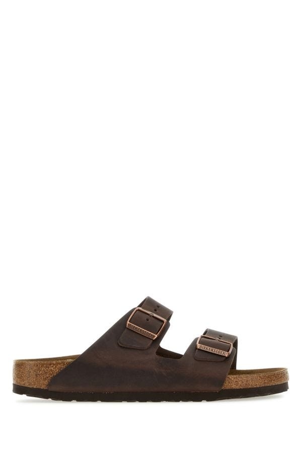 Brown leather Arizona slippers - 1