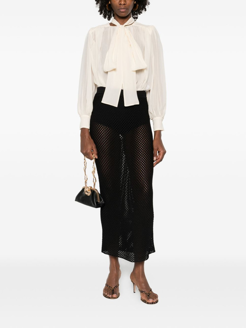 ELISABETTA FRANCHI tie-detail pleated top outlook