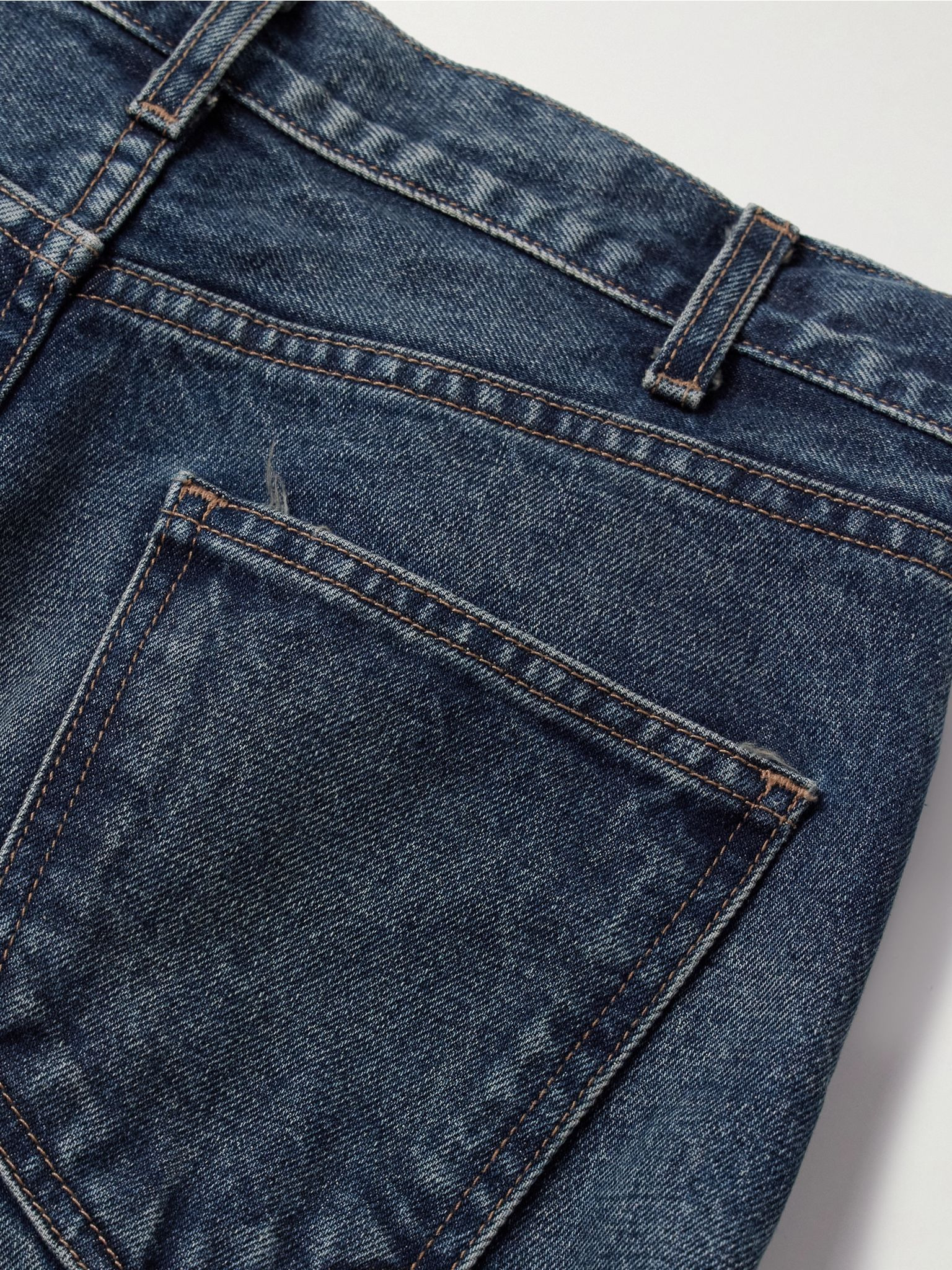 Calla distressed mid-rise straight-leg jeans Dark denim - 6