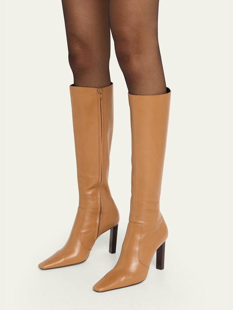 SAINT LAURENT Francoise Smooth Leather Knee-High Boots outlook
