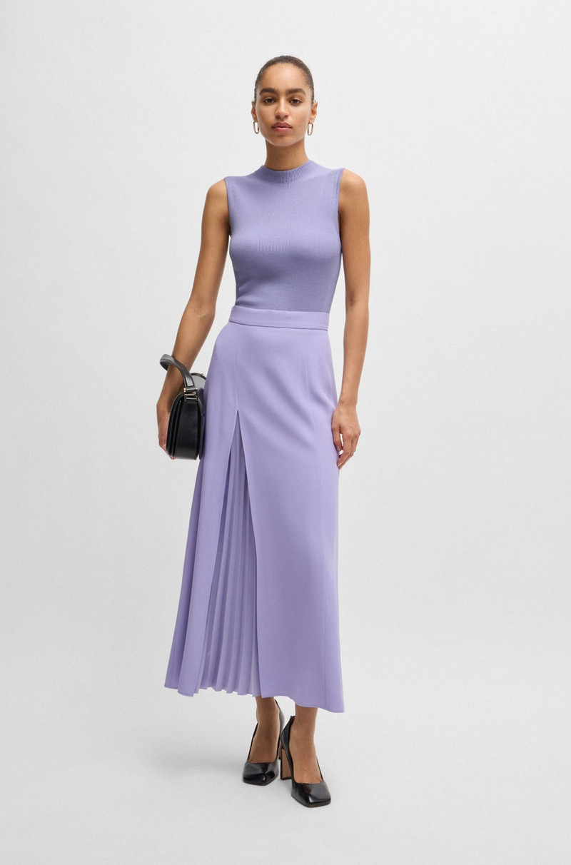 BOSS SLEEVELESS MOCK-NECK TOP IN RIBBED FABRIC outlook