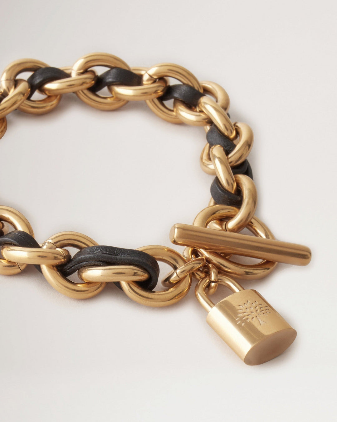 Lily Leather Chain Bracelet Small Black Leather & Metal - 2