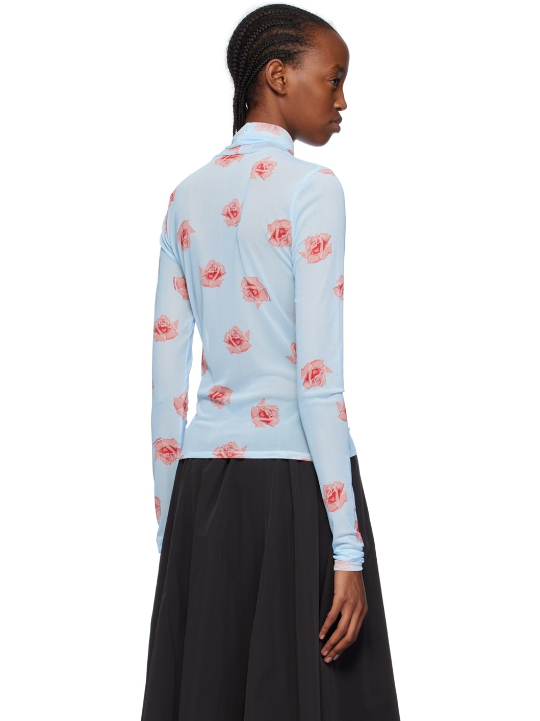 Blue Kenzo Paris Rose Turtleneck - 3