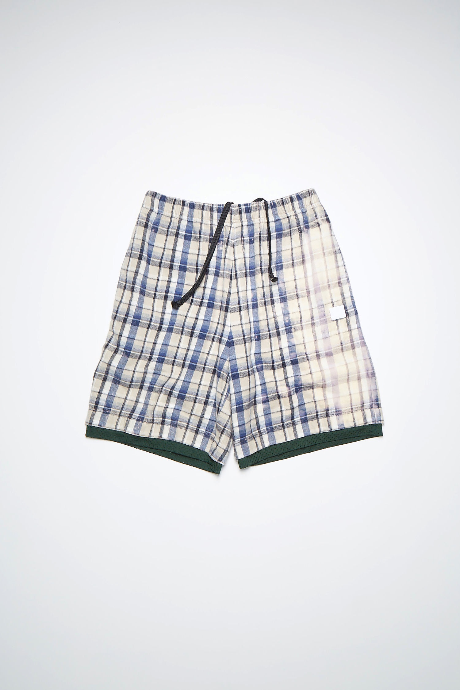 Flannel shorts - Oat beige/blue - 4