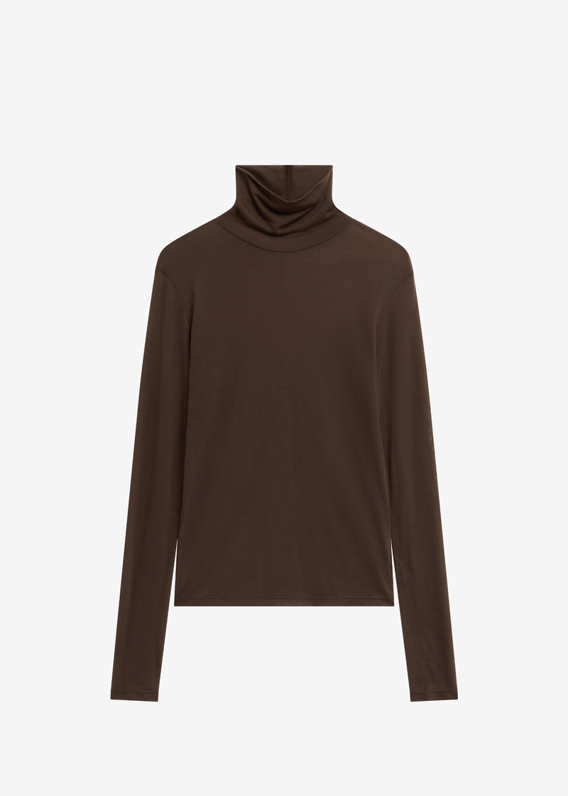 Evren Sheer Turtleneck - Brown 1