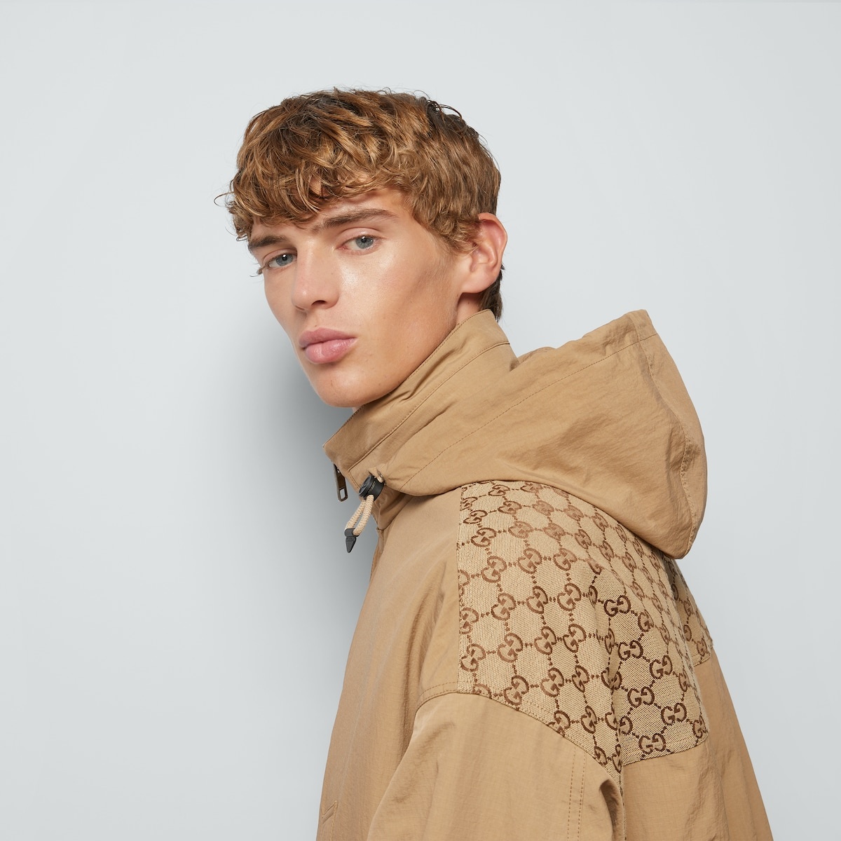 Ripstop nylon jacket with GG - 3