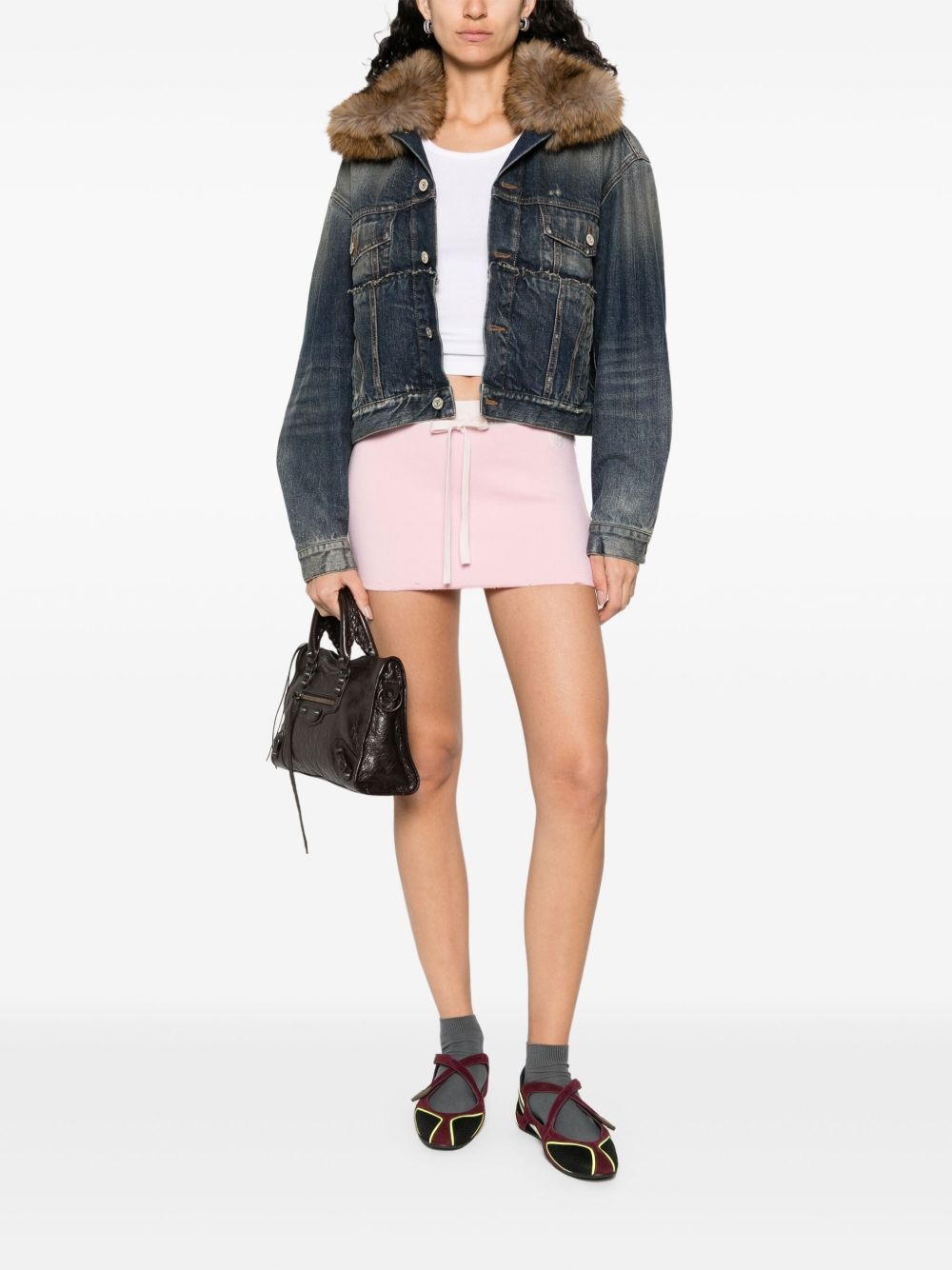 logo-embroidered mini skirt - 2