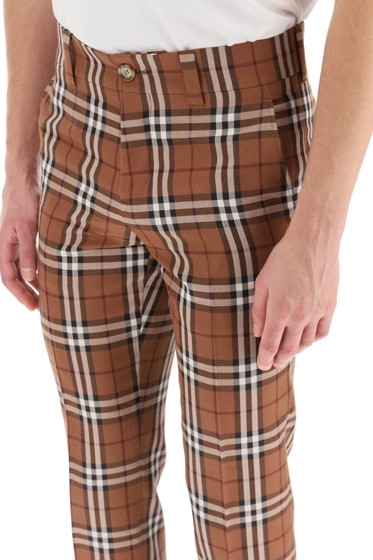 TAILORED CROPPED TROUSERS IN TARTAN WOOL - 5