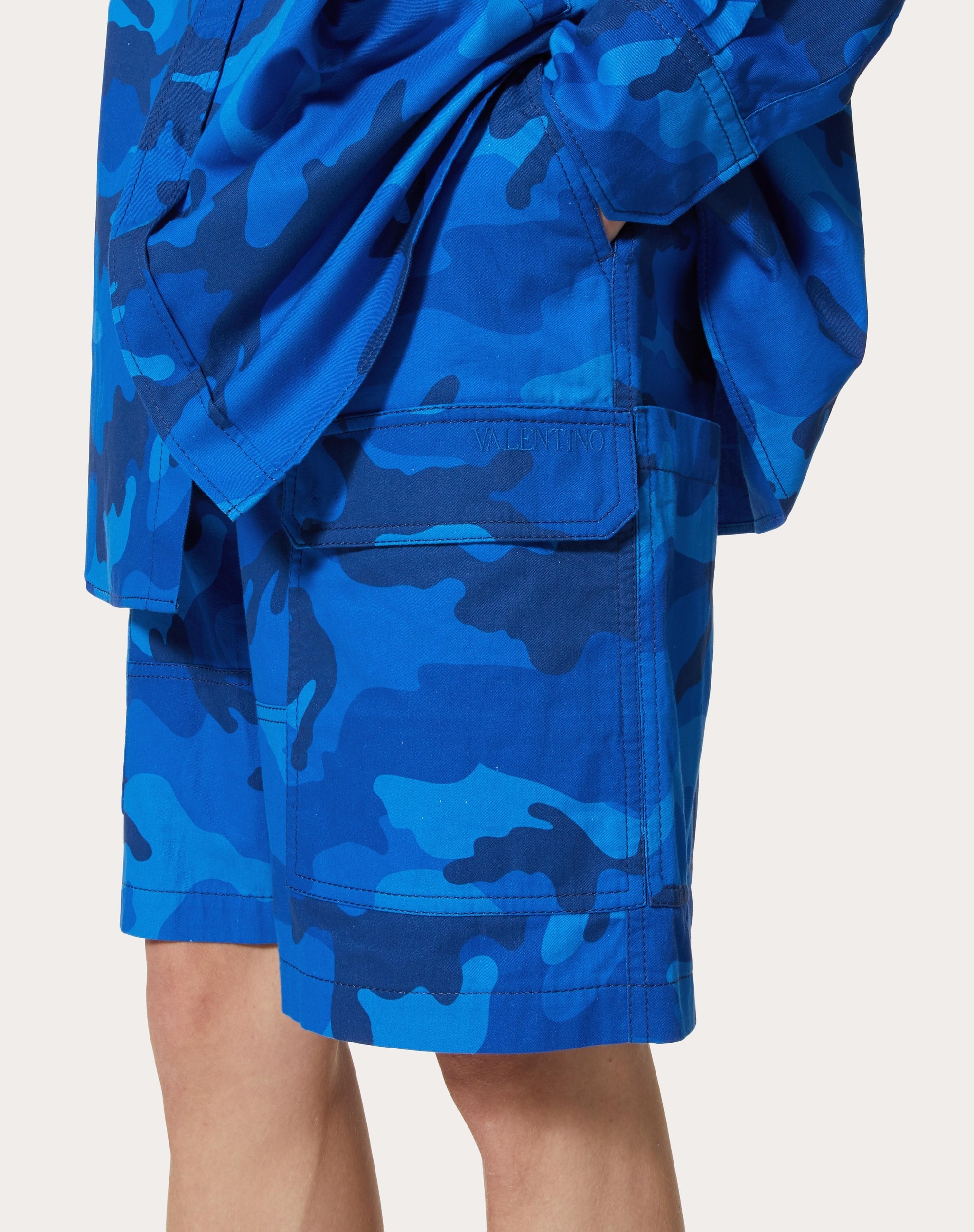 CAMOUFLAGE PRINT COTTON BERMUDA SHORTS - 5