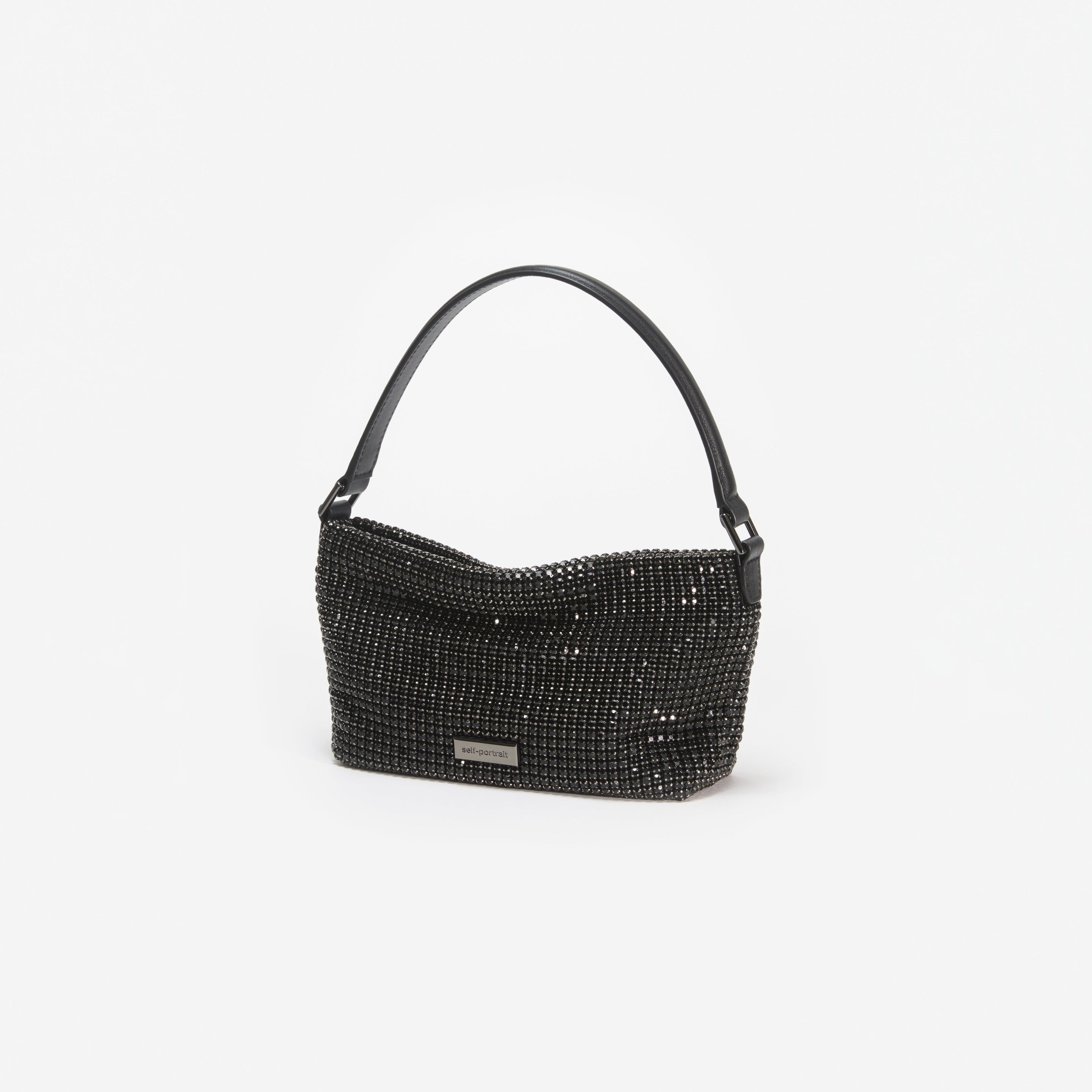 Black Diamante Small Hobo Bag - 2