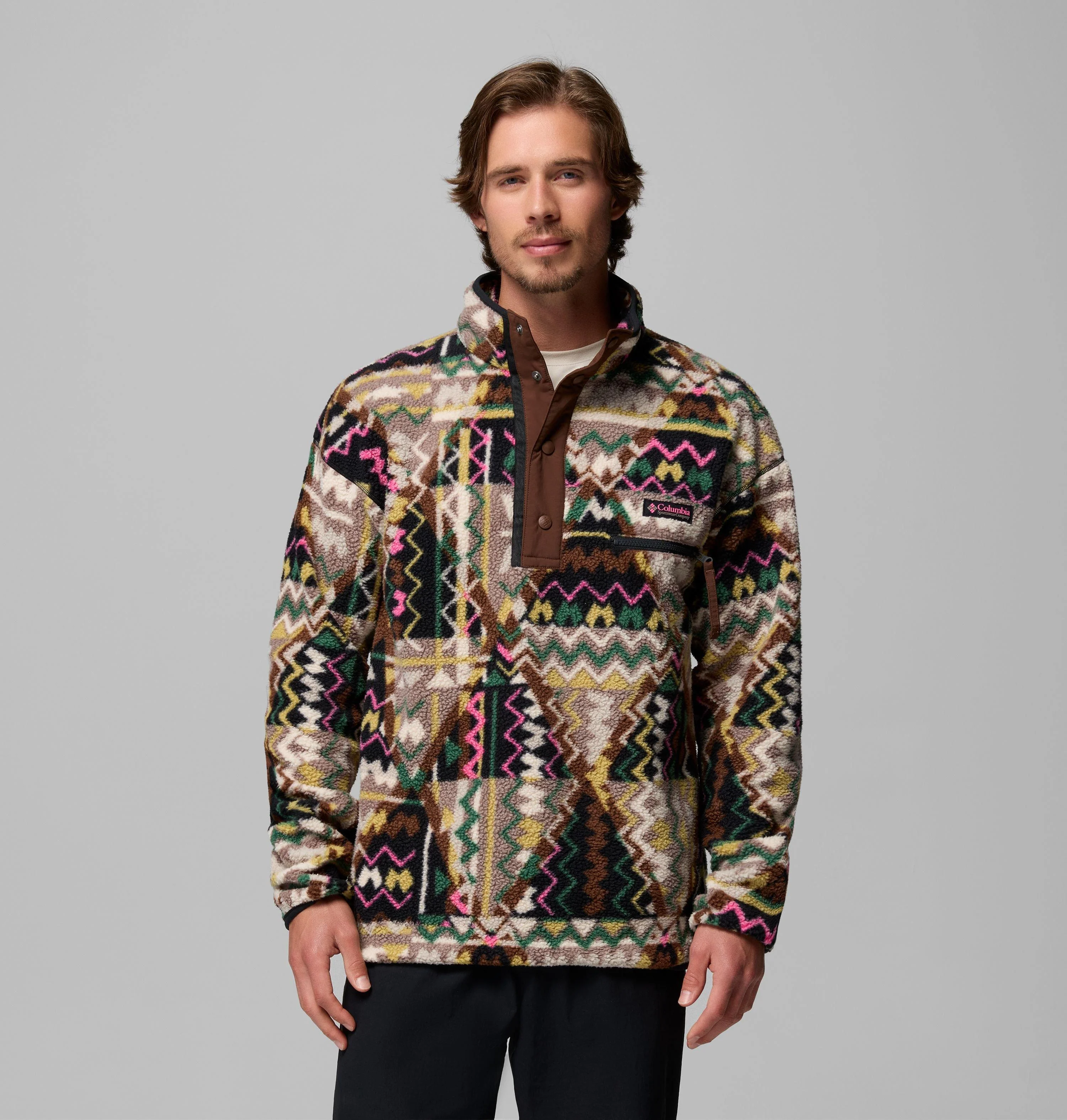 Men's Helvetia II Printed Half Snap Printed Fleece Pullover - 1