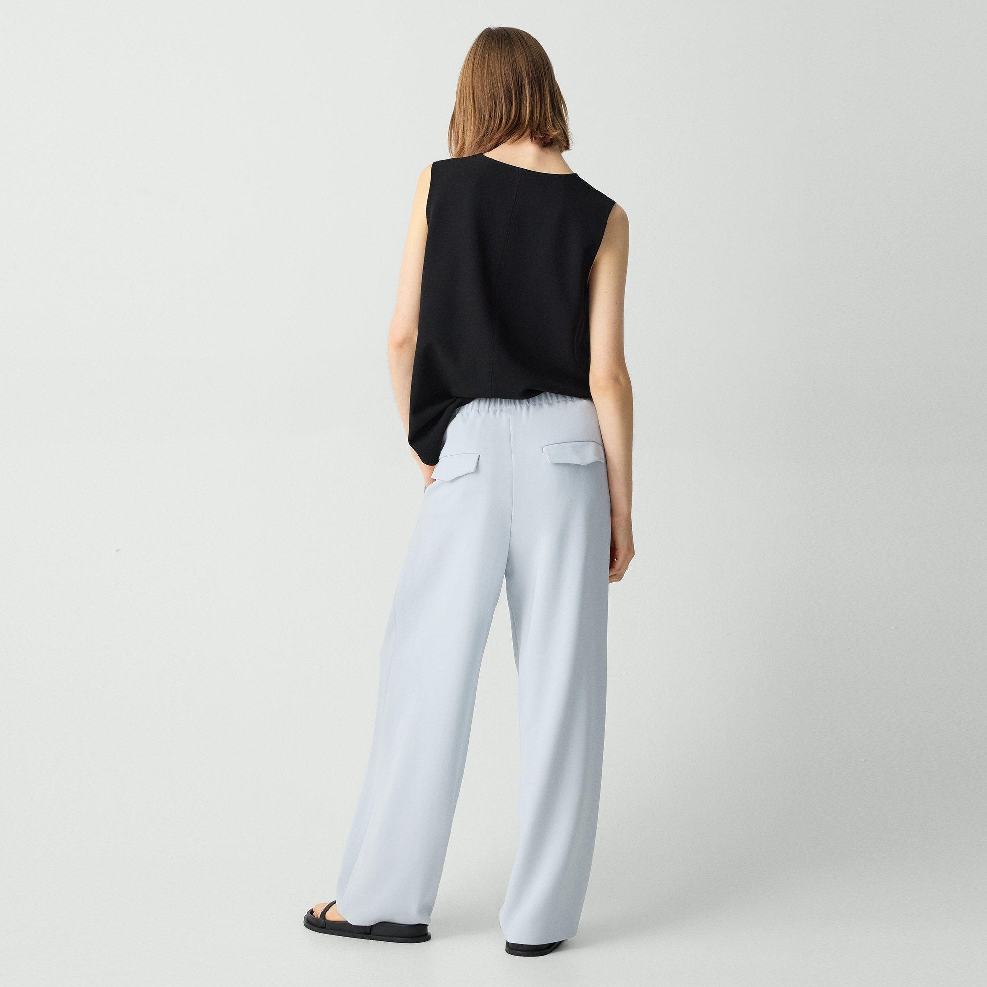 Pleated Pull-On Pant in Admiral Crepe - 4