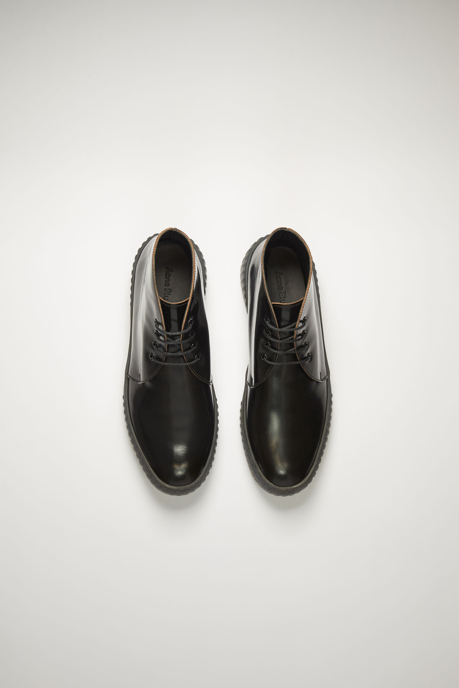 Leather chukka shoes black/grey - 2