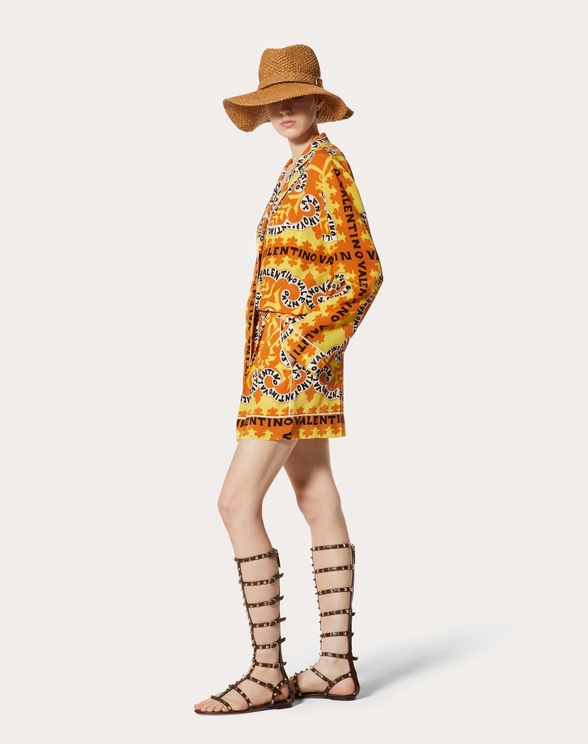 CREPE DE CHINE SHORTS WITH MINI BANDANA PRINT - 2