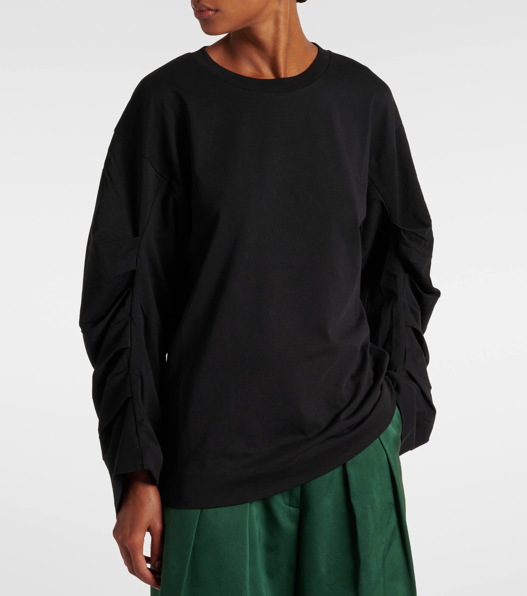 Ruched cotton jersey sweatshirt - 4