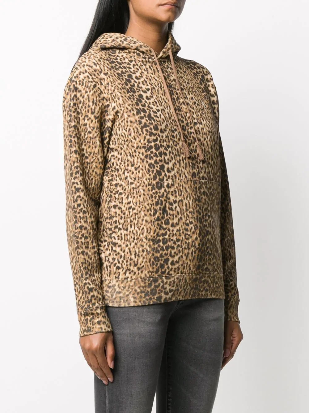 leopard print zip-up hoodie - 3