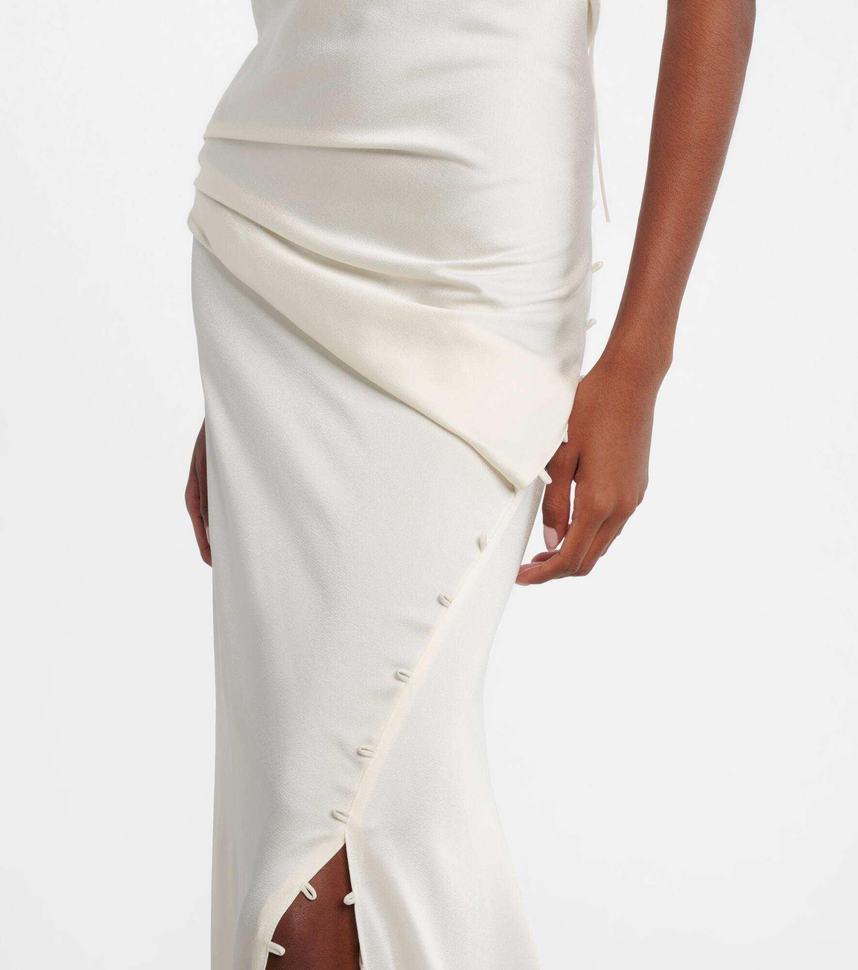 Draped crêpe satin gown - 5