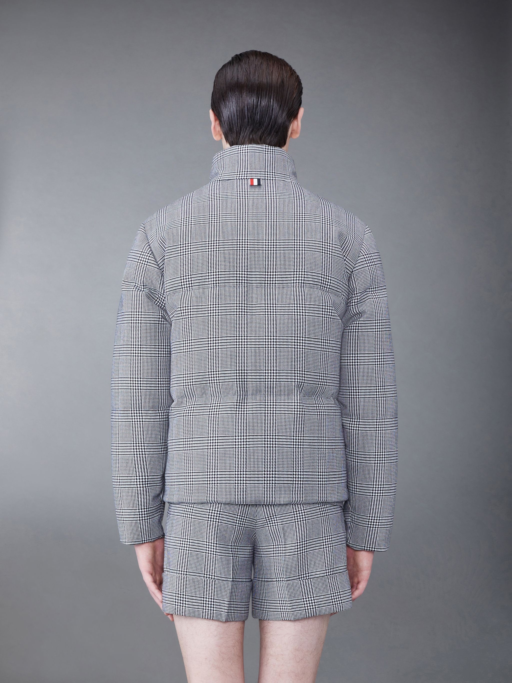 Prince of Wales Heavy Suiting 4-Bar Reversible Funnel Neck Jacket - 2