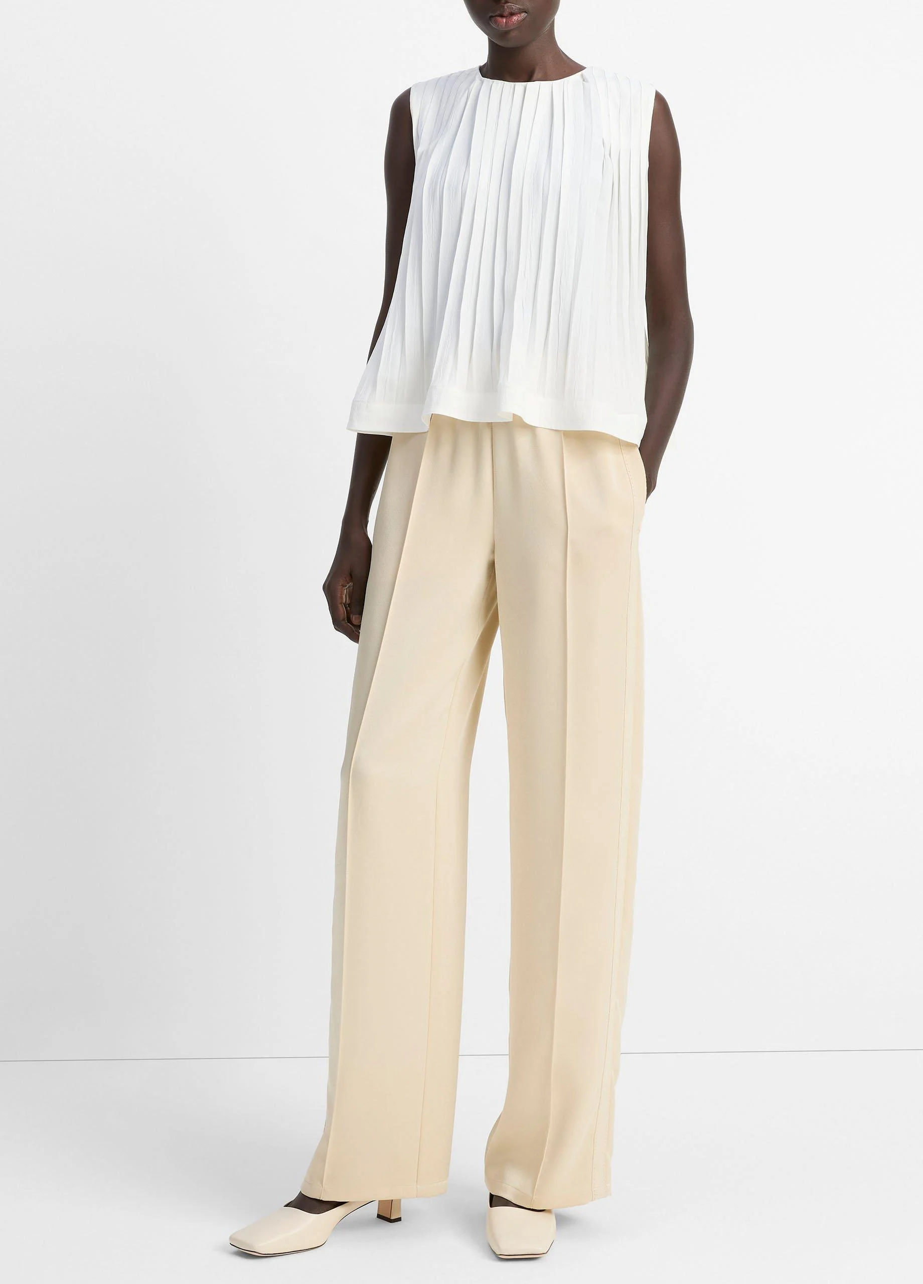 Side-Strap Crepe Pull-On Pant - 1
